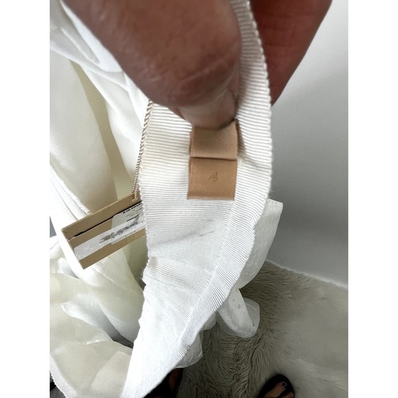 Brock Collection Sally Cotton-Blend Midi White Skirt SZ 4 - Picture 8 of 12